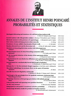 Annales de l'Institut Henri Poincaré, Probabilités et Statistiques Logo